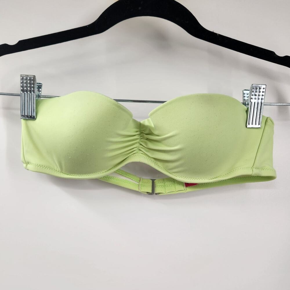 VICTORIA'S SECRET Strapless Green Bikini Swimsuit Top Womens Size 34 A